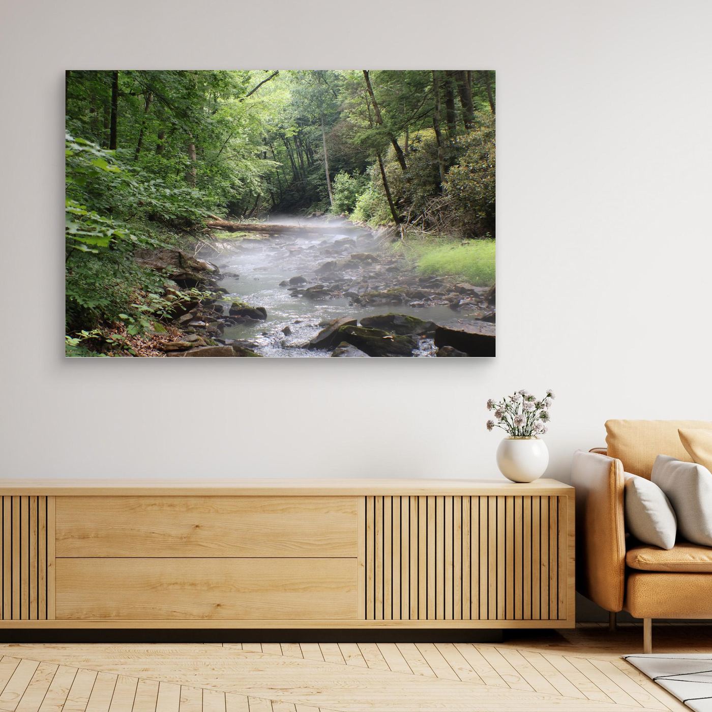 Forest stream mist 