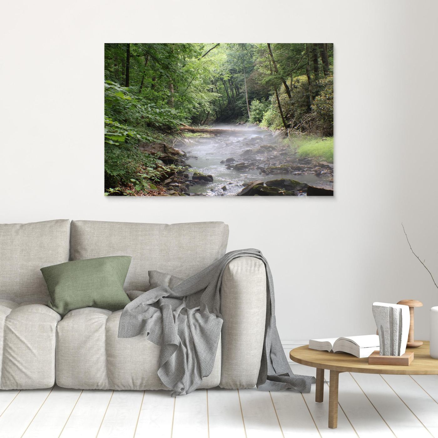 Forest stream mist 